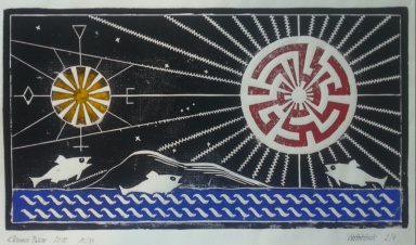 Klemens Baum: Aktuelle Ausstellung, Kryptisch (Holzschnitt)